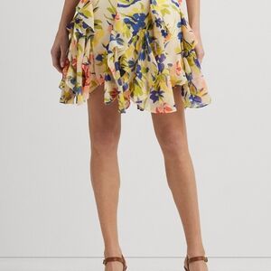 Lauren Ralph Lauren Petite Ruffled Floral Miniskirt